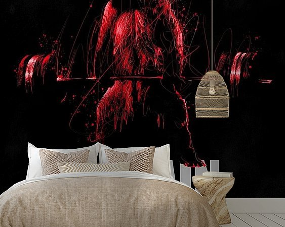 Voorbeeld van het werk in een kamer