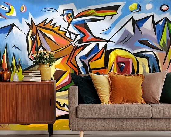 Voorbeeld van het werk in een kamer