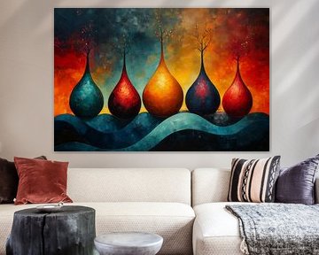 Kleurrijke Harmonie - Abstracte Vaasvormen