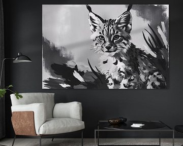 Peinture monochrome de lynx sur Art & Soul Creations