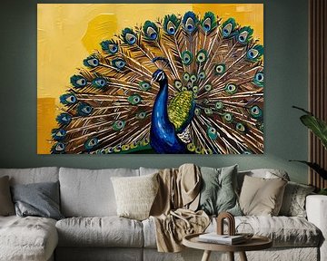 Bunter Pfau mit auffälligem Gefieder von Art & Soul Creations