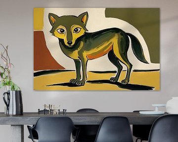 Ausdrucksstarke abstrakte Wolfskunst von Art & Soul Creations