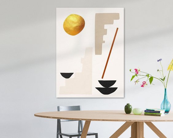 Voorbeeld van het werk in een kamer