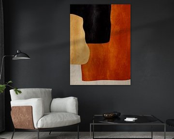 Organische abstracte kunst - aardse tinten van Online Arts