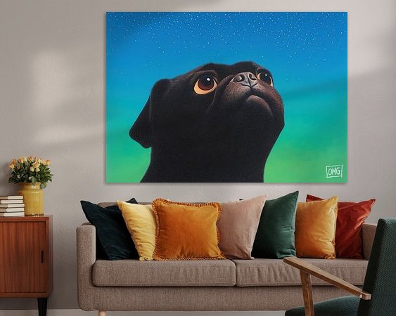 Voorbeeld van het werk in een kamer