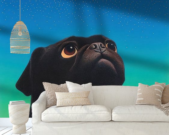 Voorbeeld van het werk in een kamer