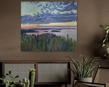 Blick über einen See bei Sonnenuntergang, Akseli Gallen-Kallela