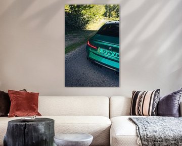 Green BMW M3 G80 in a Peaceful, Forest Setting by Sebastiaan van 't Hoog