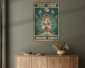 Vintage Yoga Girl Stay Wild Moon Child, Yoga Love