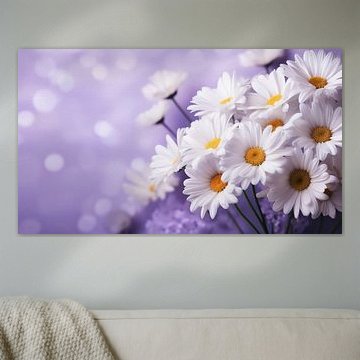 Kamillebloesem met paarse