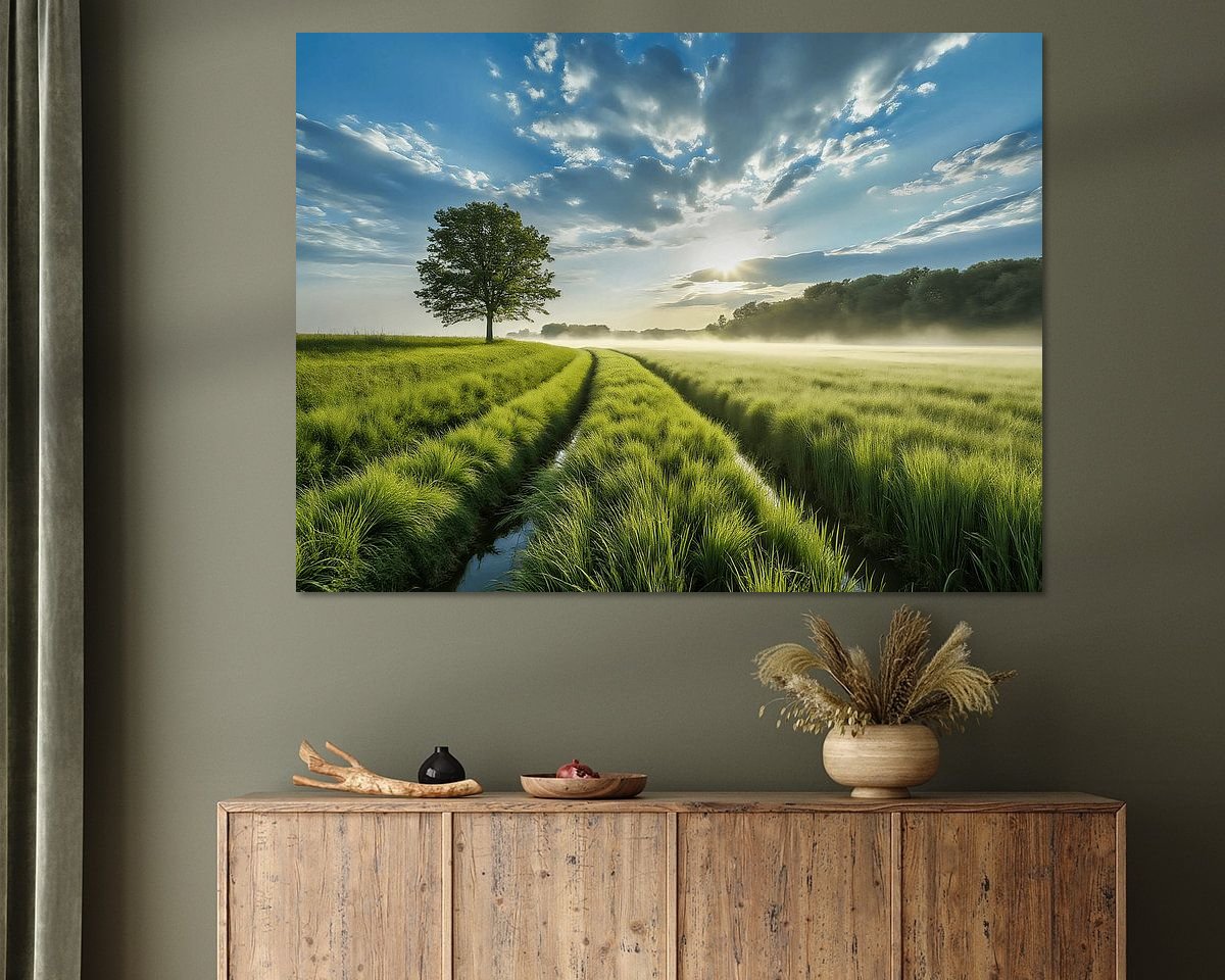 Voorbeeld van het werk in een kamer
