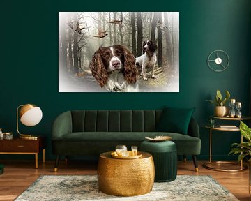 De jacht hond in actie