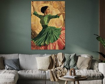 Groen en Roze: Een Dans van Elegantie van Bianca ter Riet