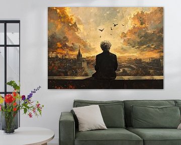 Stadspanorama | Urban Dreamscape van Abstract Schilderij