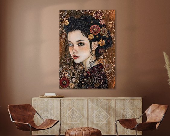 Voorbeeld van het werk in een kamer