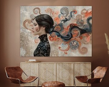 Whispers of Ancient Elegance van Abstract Schilderij