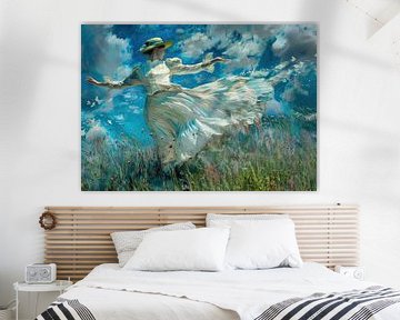 Dansende Vrouw | Ethereal Waltz van Abstract Schilderij