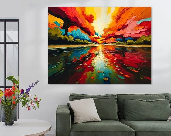 Voorbeeld van het werk in een kamer