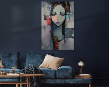 Vrouw | Urban Serenity van Abstract Schilderij