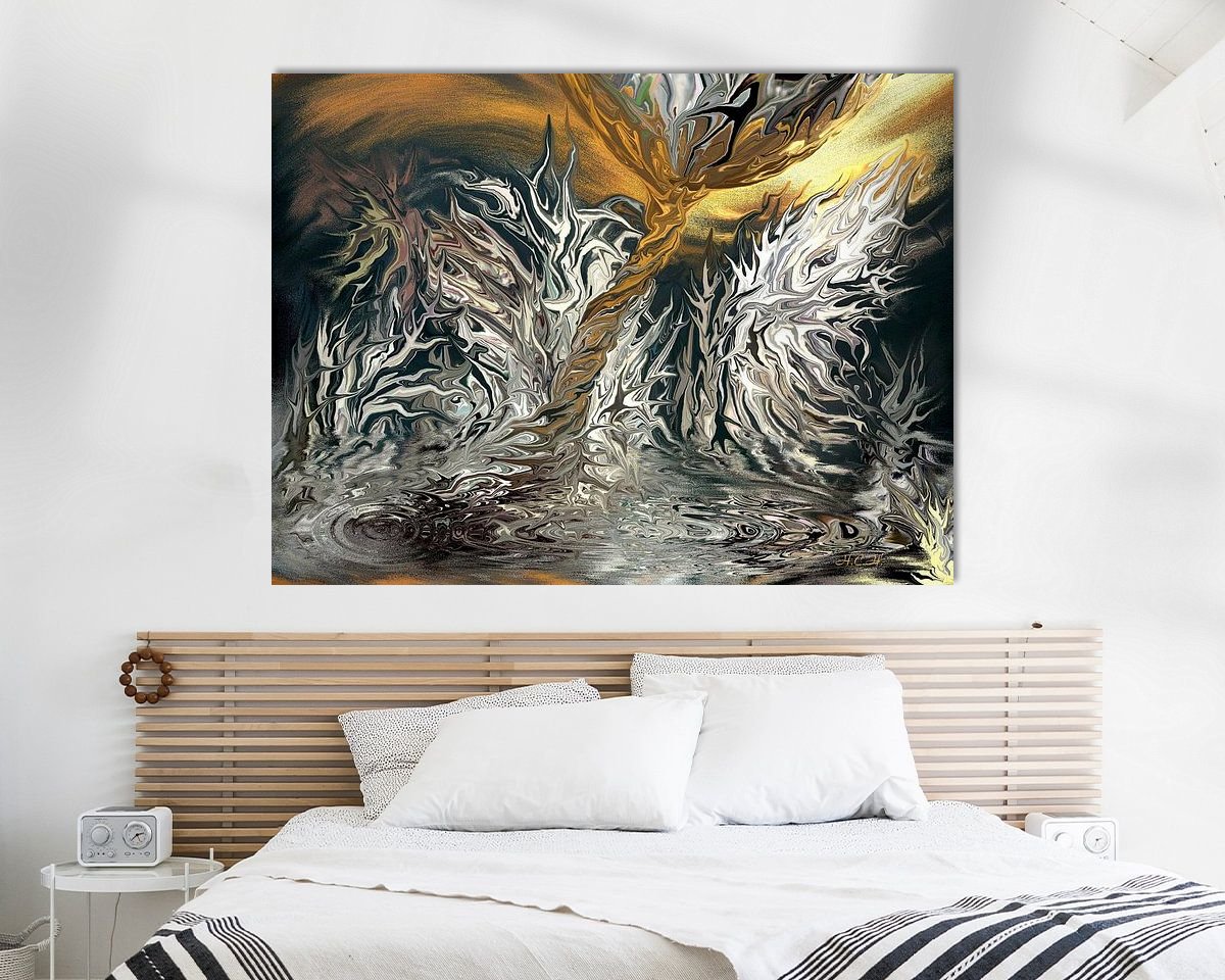 Voorbeeld van het werk in een kamer