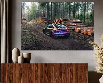 Audi RS3 in het Bos – Moderne Auto in Natuurlijke Omgeving van Sebastiaan van 't Hoog