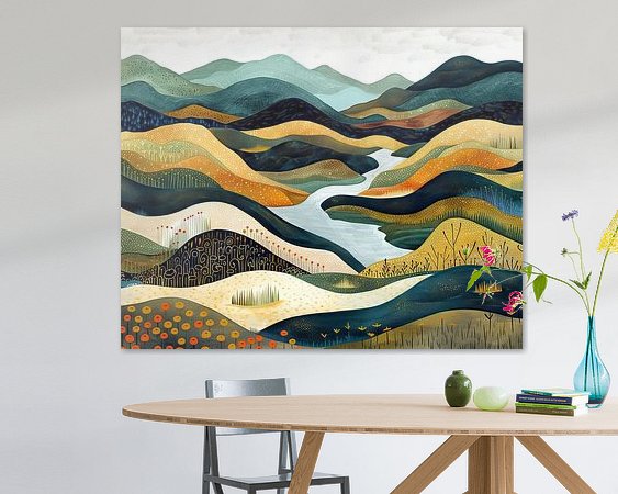 Voorbeeld van het werk in een kamer