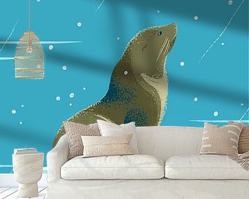 Pelsrob op IJsschots van Eduard Broekhuijsen