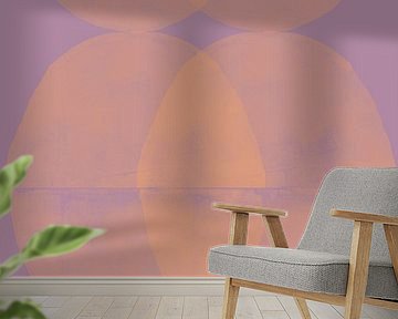 Ochre and lilac. Modern colorful abstract shapes. by Dina Dankers