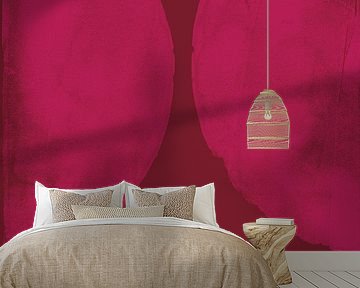 Wine red and fuchsia. Balance. Modern abstract art. by Dina Dankers