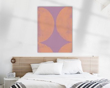 Oker en lila. Balans. Moderne abstracte kunst. van Dina Dankers
