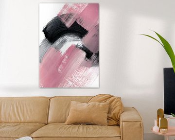roze zwart abstract van Ela Szczepaniak