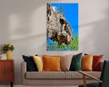 Overhanging rock at Hato Caves Curaçao by Karel Frielink