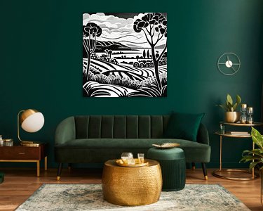 Voorbeeld van het werk in een kamer