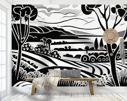 Voorbeeld van het werk in een kamer