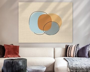 abstract organische vormen rond op linnen achtergrond. van J.a Dijkstra