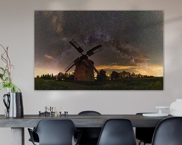 Molen met Melkweg van Fototante