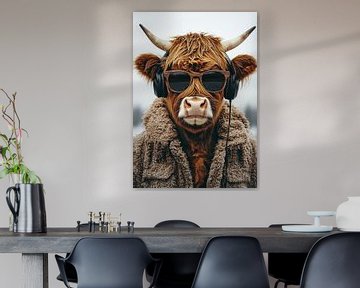 Highland Cow Pop Art zonnebril van Niklas Maximilian