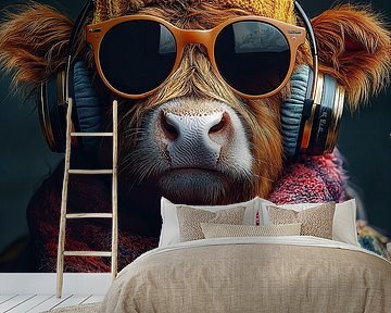 Highland Cow "Beats of the Highlands" by Niklas Maximilian
