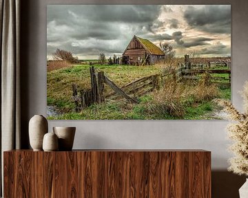 Texels landschap met schapenboet