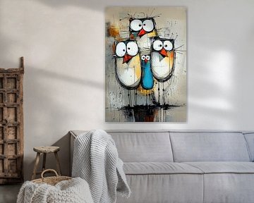 Lachen naar het vogeltje van Blikvanger Schilderijen