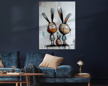 Lapins Fam sur Peintures accrocheuses