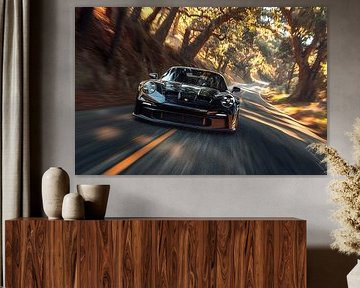 Ein schwarzer Porsche 911 GT3 von PixelPrestige