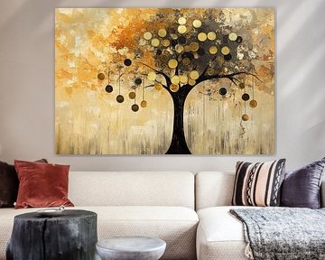 Abstrakter Baum mit Goldmünzen von Art & Soul Creations
