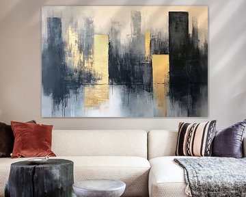 Gouden abstract stadsgezicht van Art & Soul Creations
