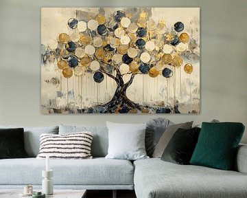 Abstracte boom met gouden bladeren