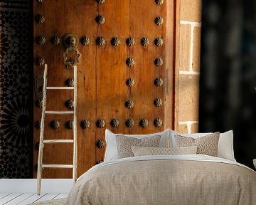 Old wooden Moroccan door, beautifully detailed by Melissa Peltenburg