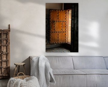 Old wooden Moroccan door, beautifully detailed by Melissa Peltenburg