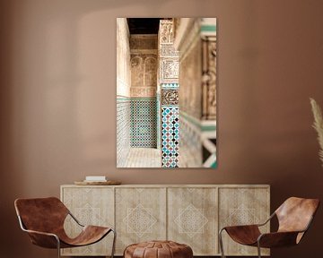 Mozaïek in een koranschool in de medina van Fez, Marokko van Melissa Peltenburg
