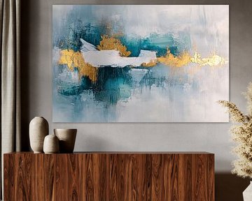 Modern abstract schilderij met goud van Art & Soul Creations