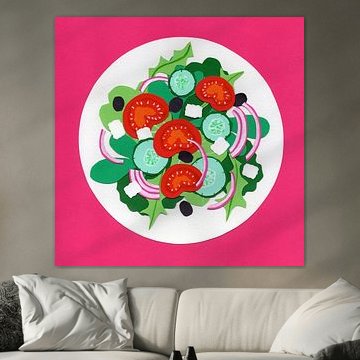 Fröhlich kolorierte Illustration eines Salats von Karolina Grenczyk